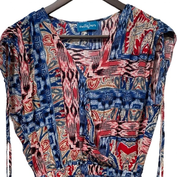 Willy Jays Women's V-neck Multiprint Romper Size Small - Picture 3 of 11